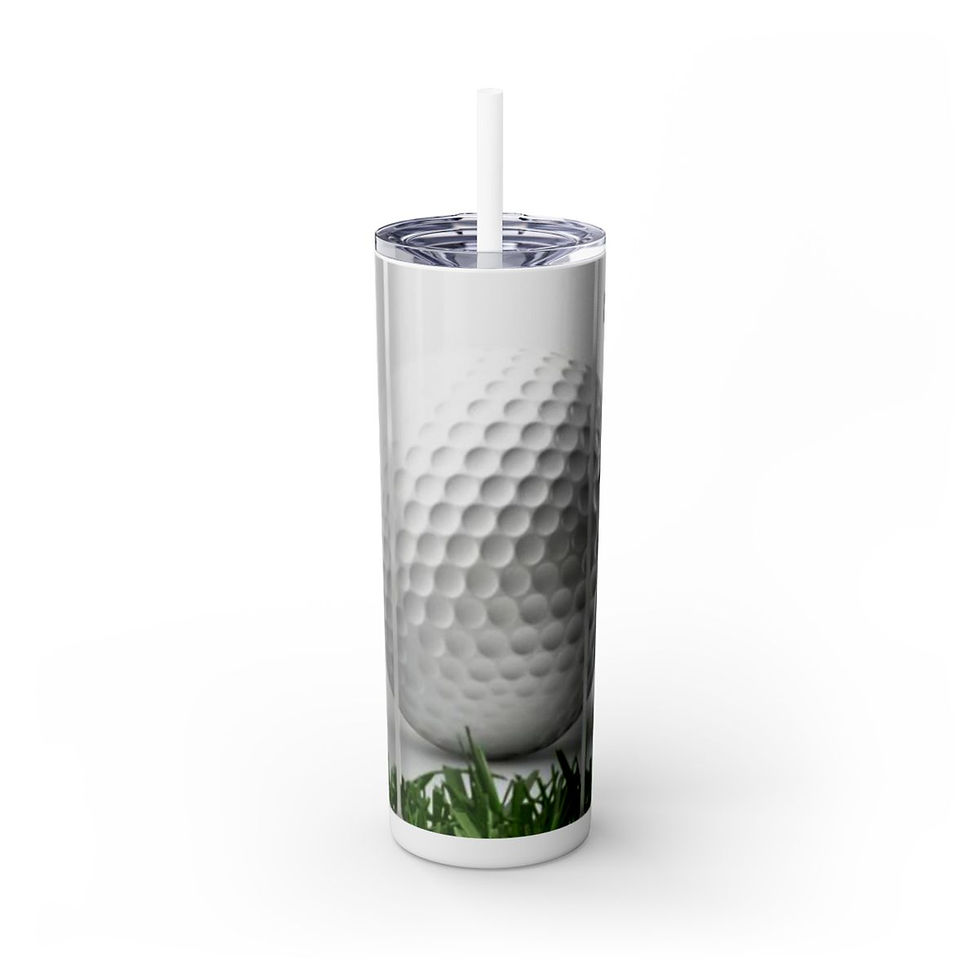 Thumbnail: Personalized Name Golf Skinny Tumbler with Straw, 20oz