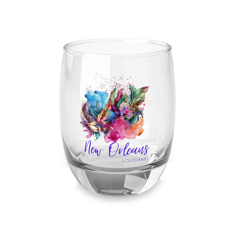 Mardi Gras Celebration Whiskey Glass 6 oz.