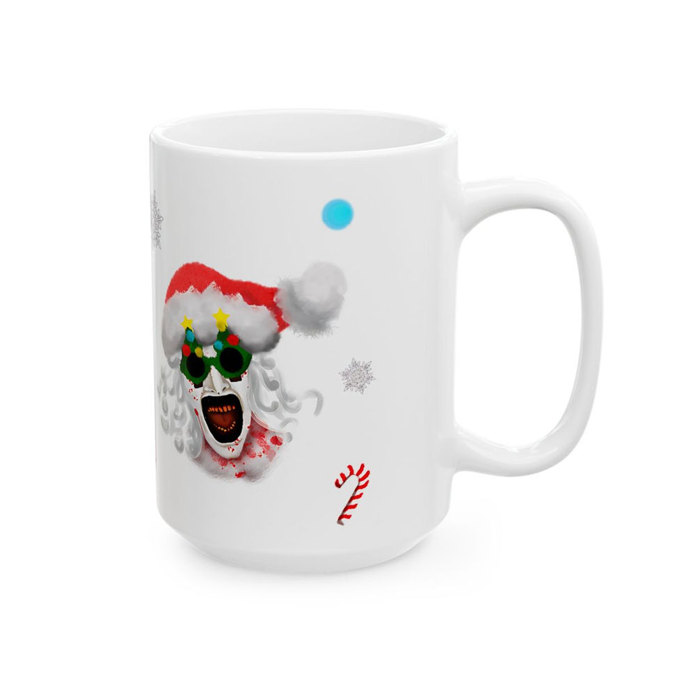 Thumbnail: Terrifier3 Art The Clown Inspired Christmas Gift Ceramic Mug, (15 oz)