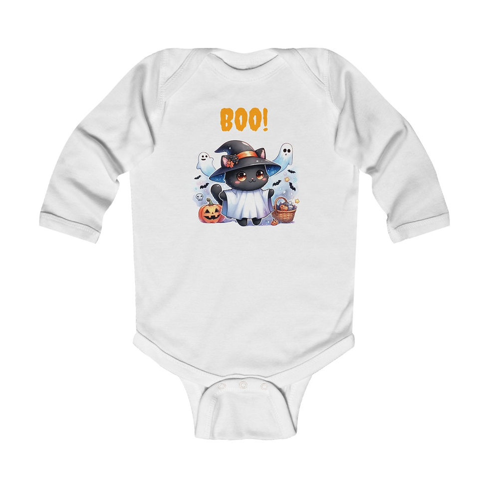 Baby Cat Halloween Newborn &  Long Sleeve Bodysuit