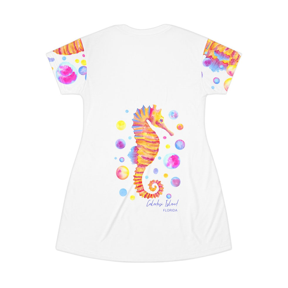 Thumbnail: Caladesi Island Florida Sea Horse T-Shirt Dress  