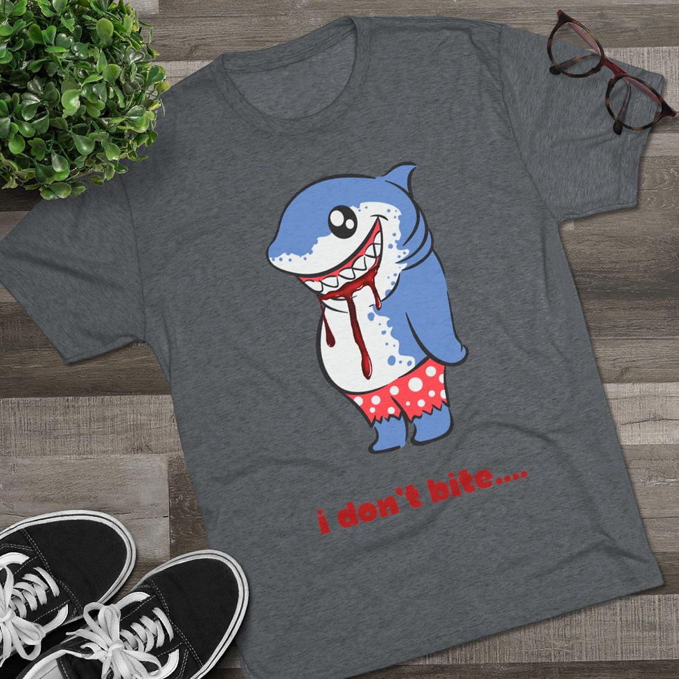 Thumbnail: Shark Week I Don't Bite Unisex Tri-Blend Crew Tee