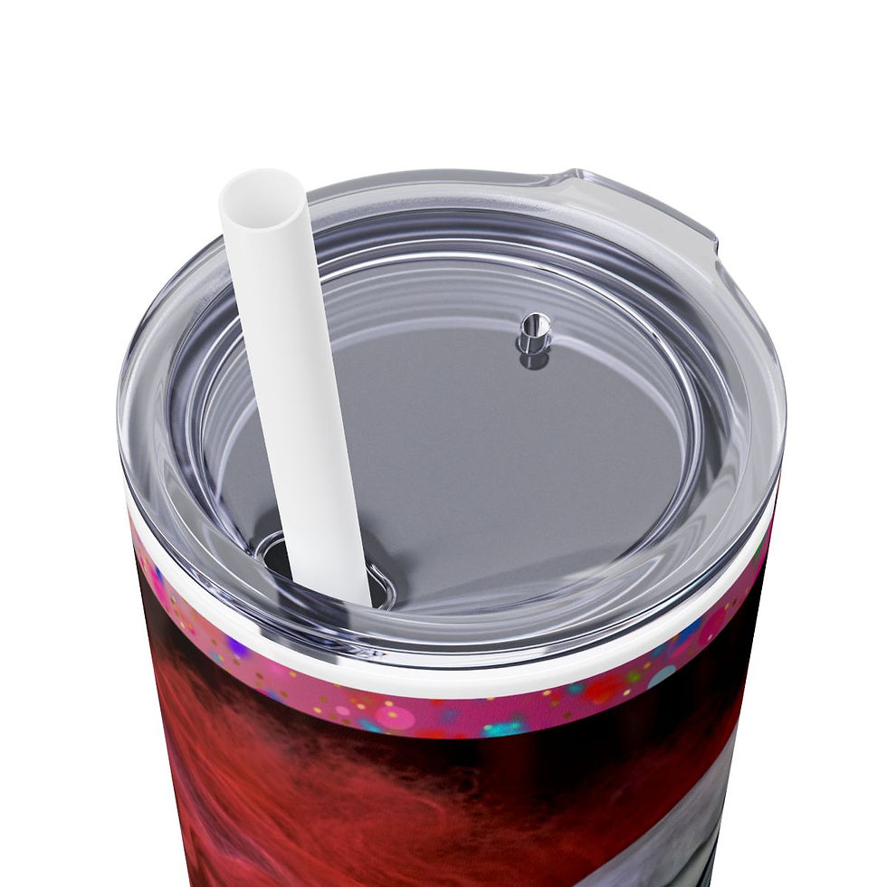 Thumbnail: Creepy Clown Skinny Tumbler with Straw, 20oz