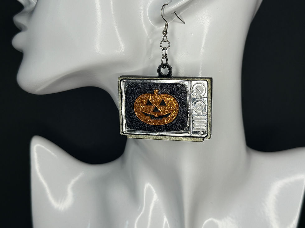 Halloween III -Inspired Earrings "Too Much TV Will Rot Your Brain"