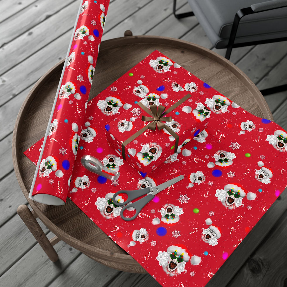 Thumbnail: Terrified Clown Gift Wrap Design II Paper | RED