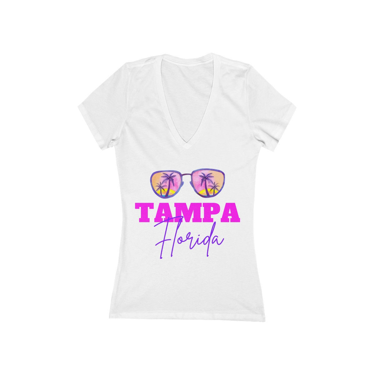Sunglasses Tampa Florida Women's Deep V-Neck Tee 