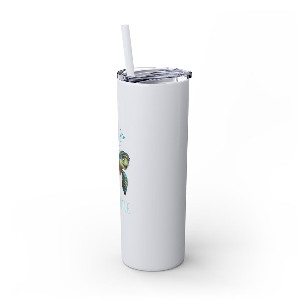 Thumbnail: Celebrate the Sea Turtle Custom Kids Skinny Tumbler with Straw, 20oz