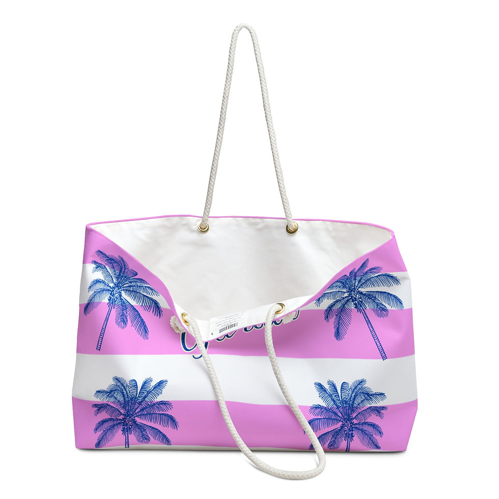 Thumbnail: Palm Trees Pink Stripe Florida  | Beach Keepsake Tote 