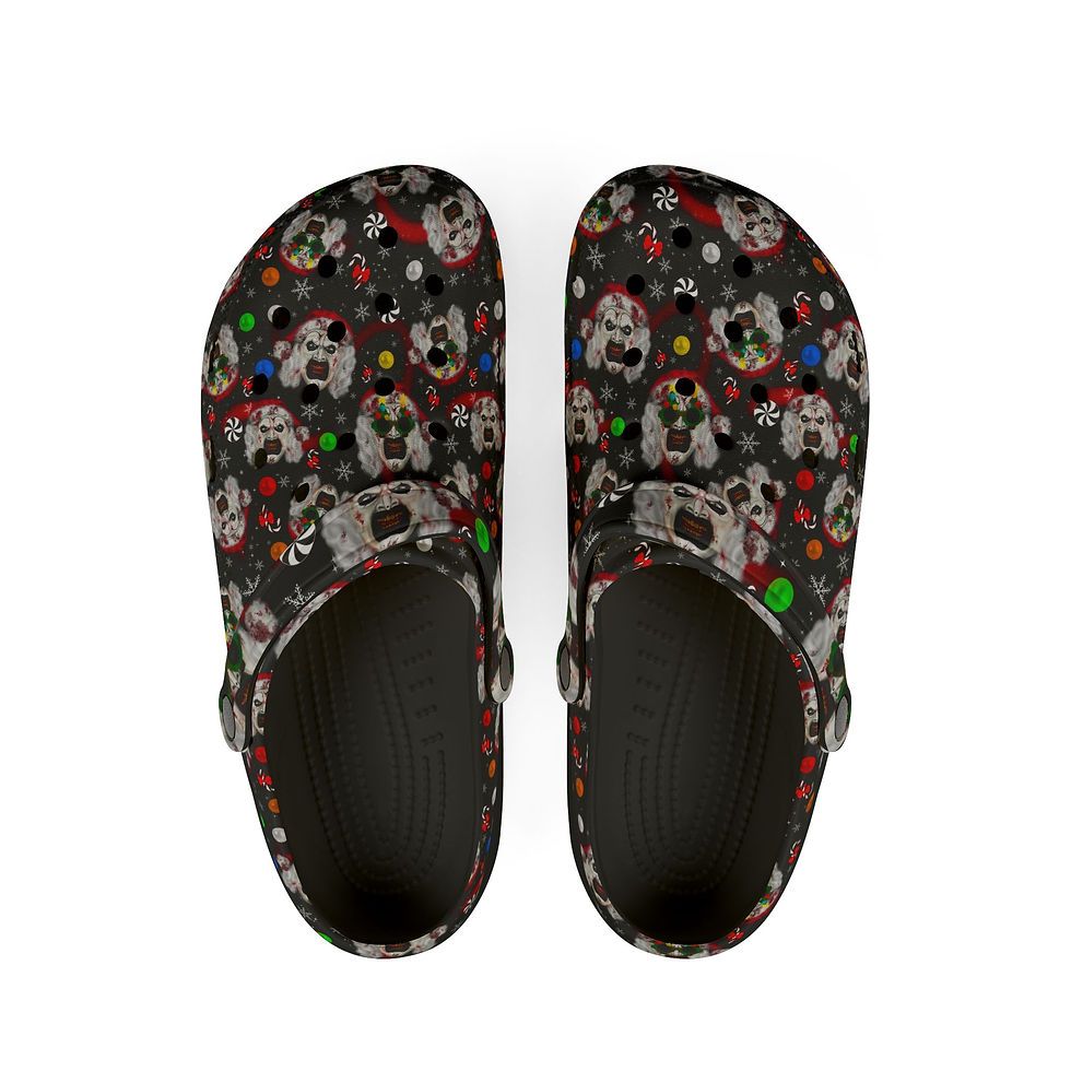Thumbnail: Art the Clown Design II Foam Rubber Croc  Shoes | Black or White Base