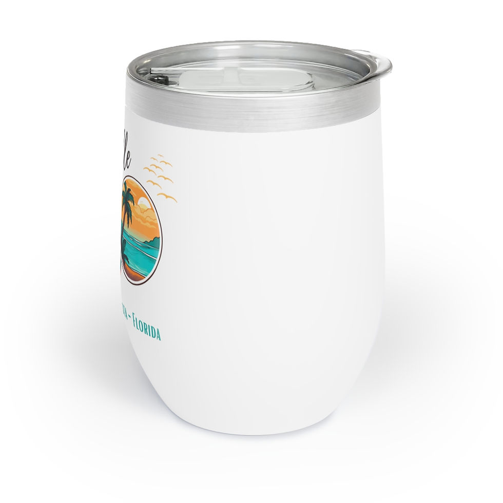 Thumbnail: "The Lower the Latitude the Better the Attitude" custom name Sarasota Florida Chill Wine Tumbler
