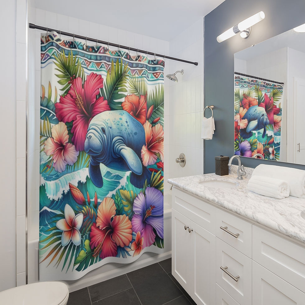 Beautiful Ocean Lover Manatee Shower Curtain