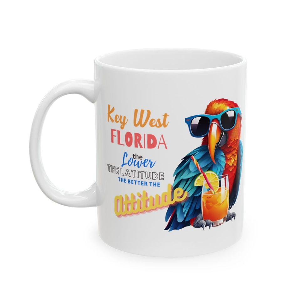 Thumbnail: Key West Florida The Lower The Latitude Custom Parrot Mug