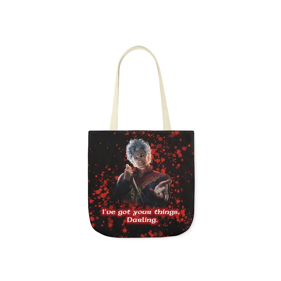 Thumbnail: Baldurs Gate Astarion I've got your things, Darling Canvas Tote Bag