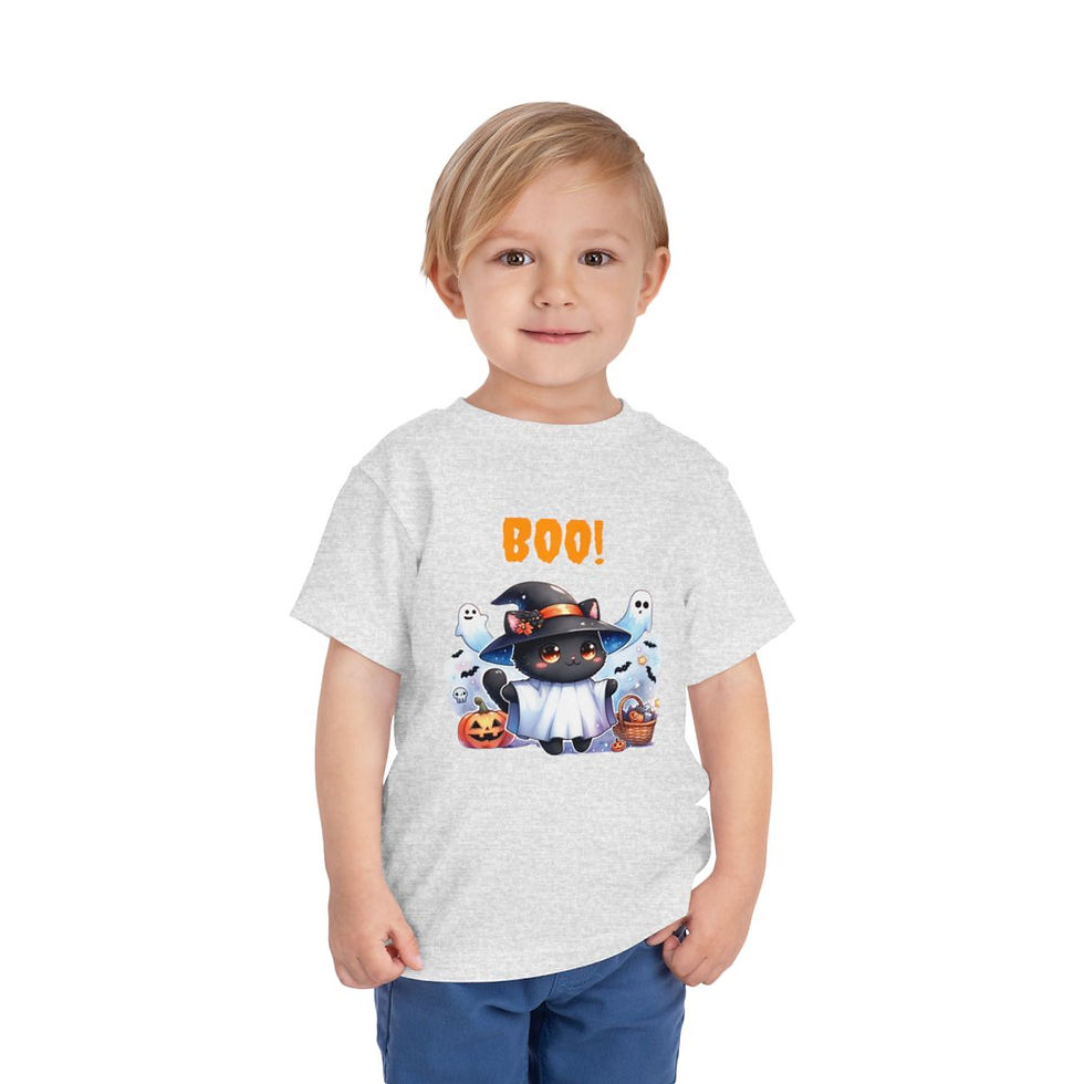 Thumbnail: Black Baby Cat Halloween Toddler Short Sleeve Tee