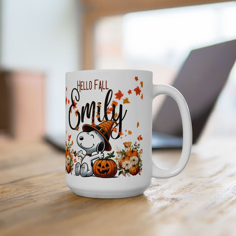 Thumbnail: Snoopy Inspired Gift Pumpkin Ceramic Mug, Large (15 oz)