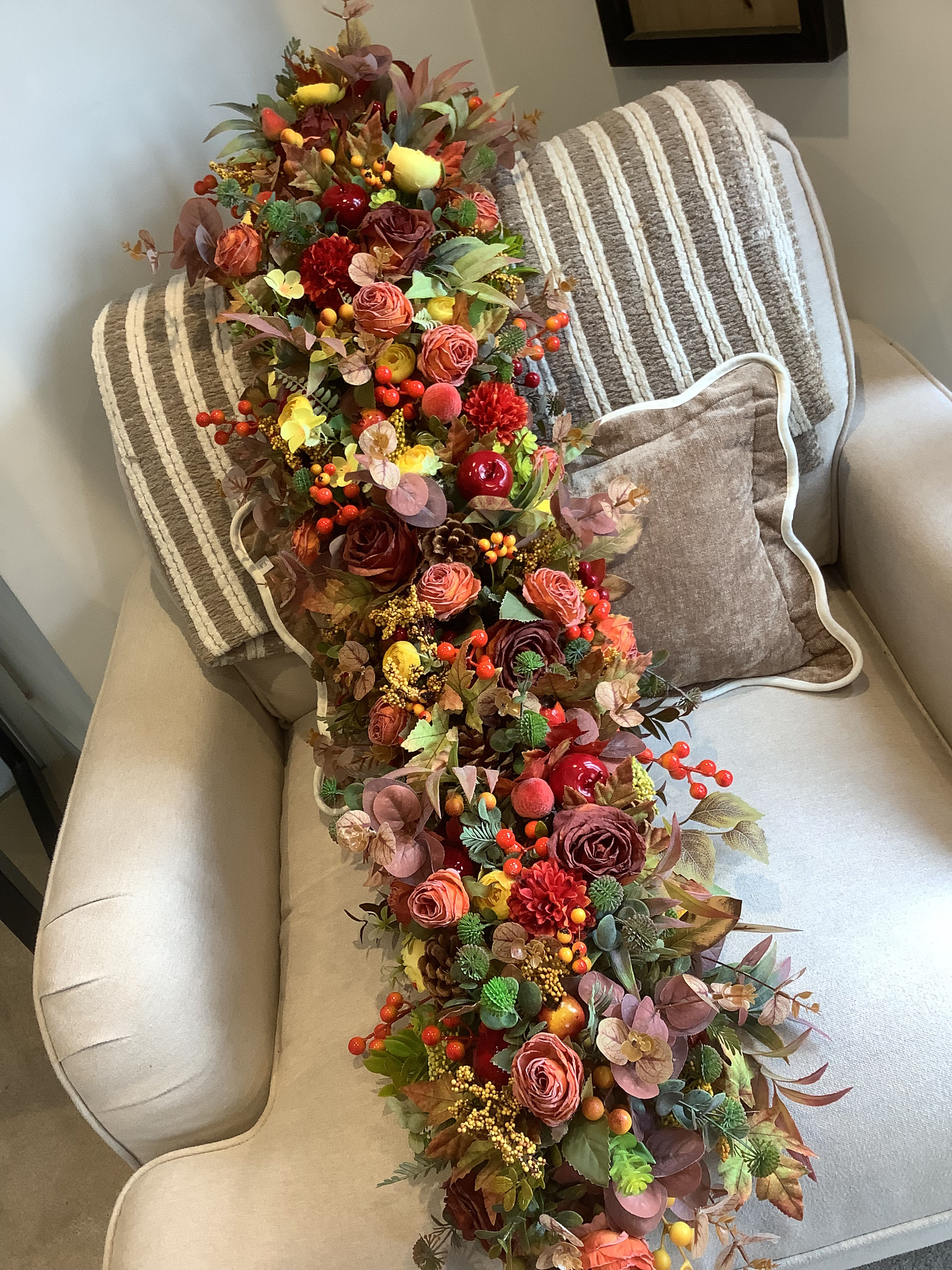“Laura” Garland . Matching wreath available.