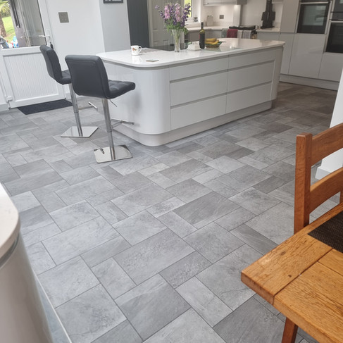 Amtico Form Tidal Pavestone kitchen flooring installation in Cornwall