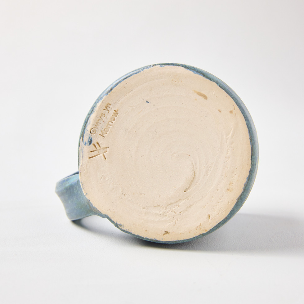 Thumbnail: Small Stoneware Tankard – Celadon Green Rim (300ml)