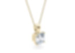 Collier diamant solitaire Coussin 0.30 carat en or jaune