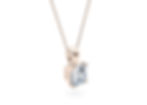 Collier diamant solitaire Asscher 0.30 carat en or rose