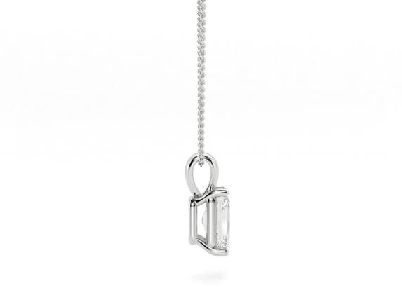 Miniature : Collier diamant solitaire radiant 0.50 carat en or blanc