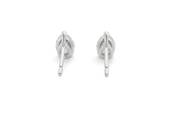 Miniature : Boucles d'oreilles diamants poires 1 carat en or blanc vue arrière