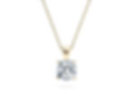 Collier diamant solitaire Coussin 0.30 carat en or jaune
