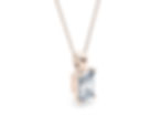 Collier diamant solitaire Radiant 0.30 carat en or rose