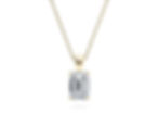 Collier diamant solitaire Emeraude 0.30 carat en or jaune