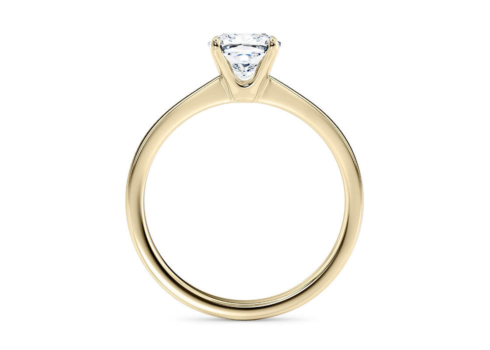 Miniature : Diamant solitaire bague 0.30ct Coussin -or jaune-