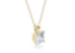 Collier diamant solitaire Princesse 0.30 carat en or jaune