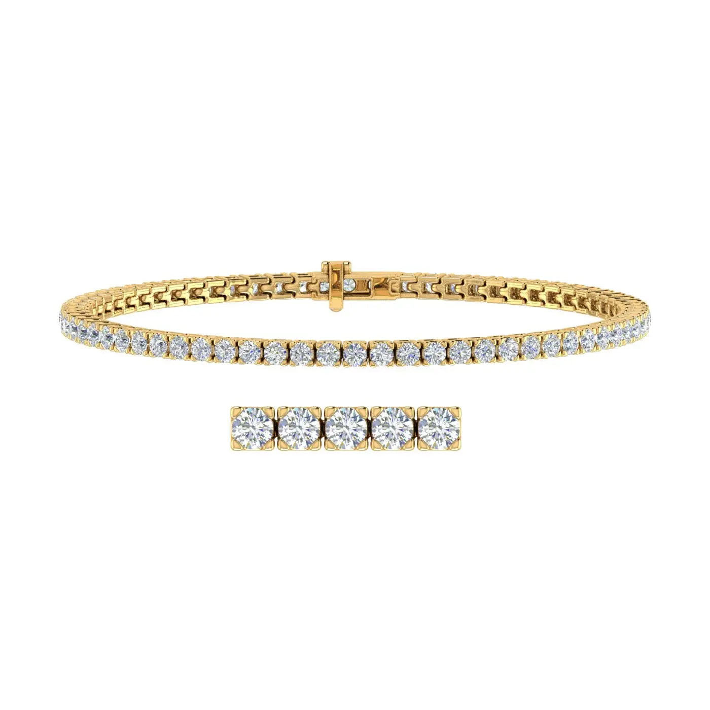 Bracelet "Tennis" rivière de diamants 0.05ct -or jaune-