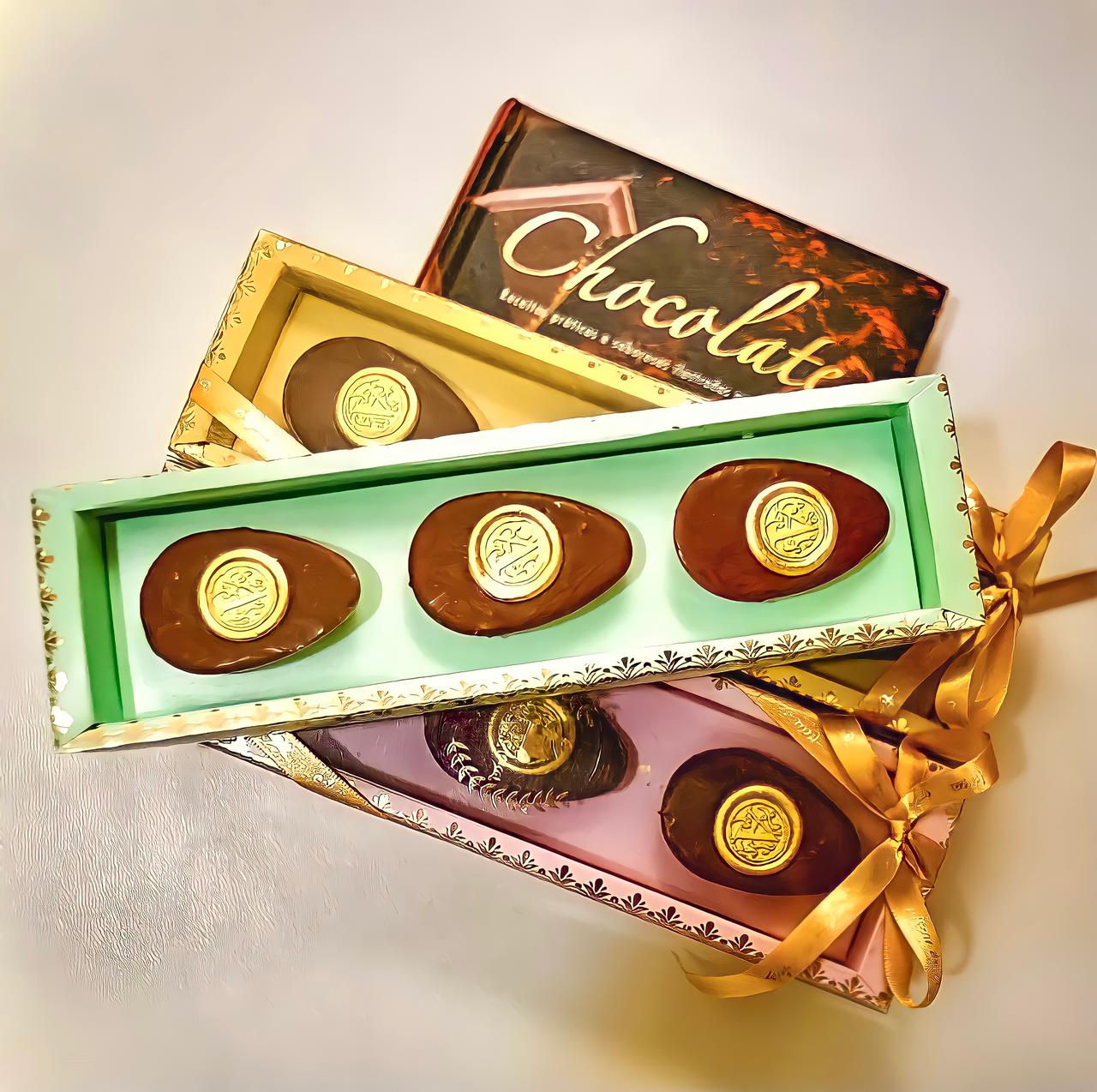 Caixa trio de chocolates nobres