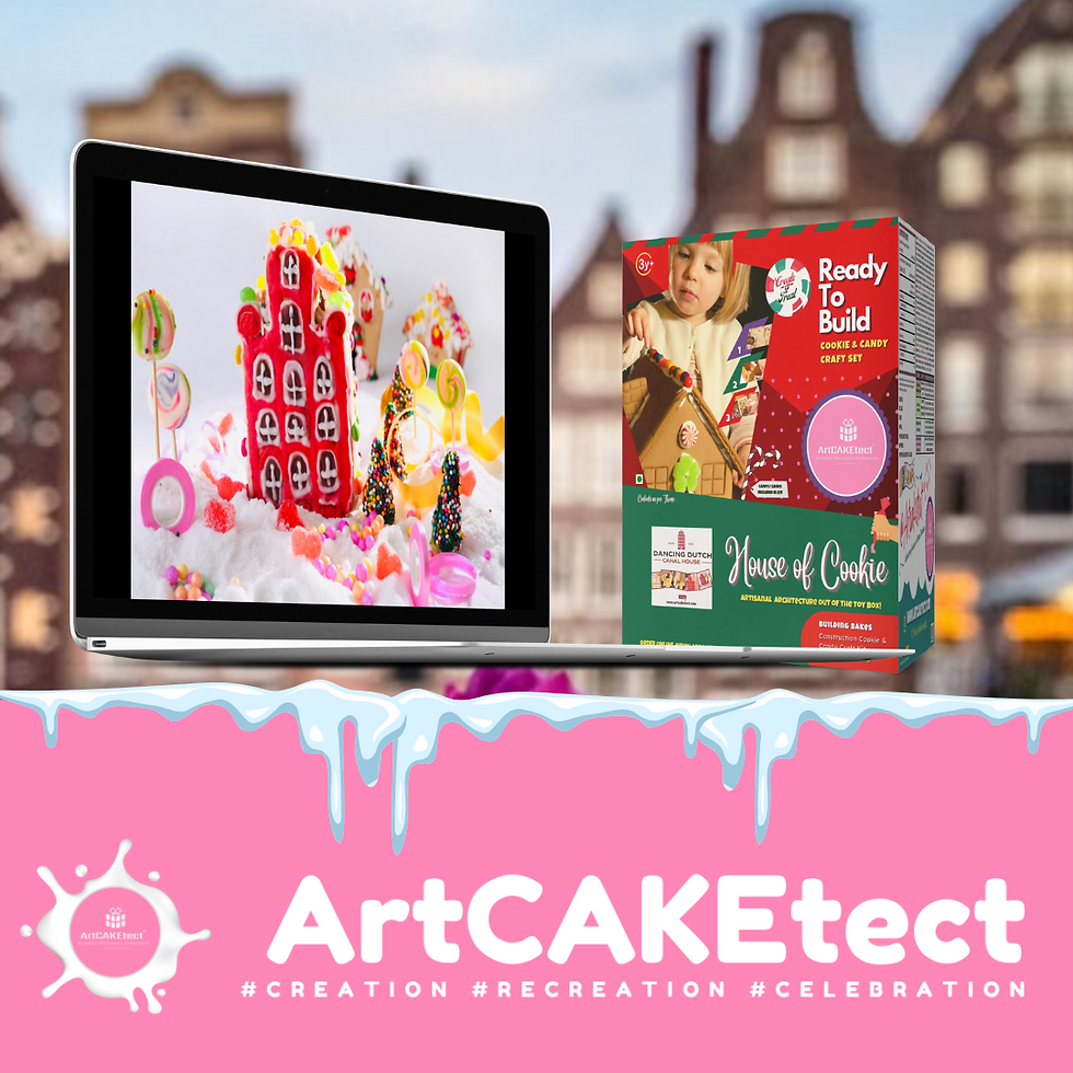Thumbnail: Dancing Dutch Canal House is a remarkable DIY cookie kit that invites you to recreate the charming townhouses of Amsterdam