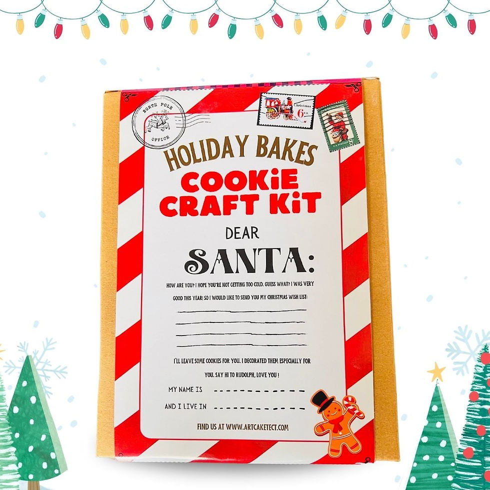 Thumbnail: Christmas holiday crafts cookie kits letters to the north pole with gingerbread house cookie and gingerbread man from India