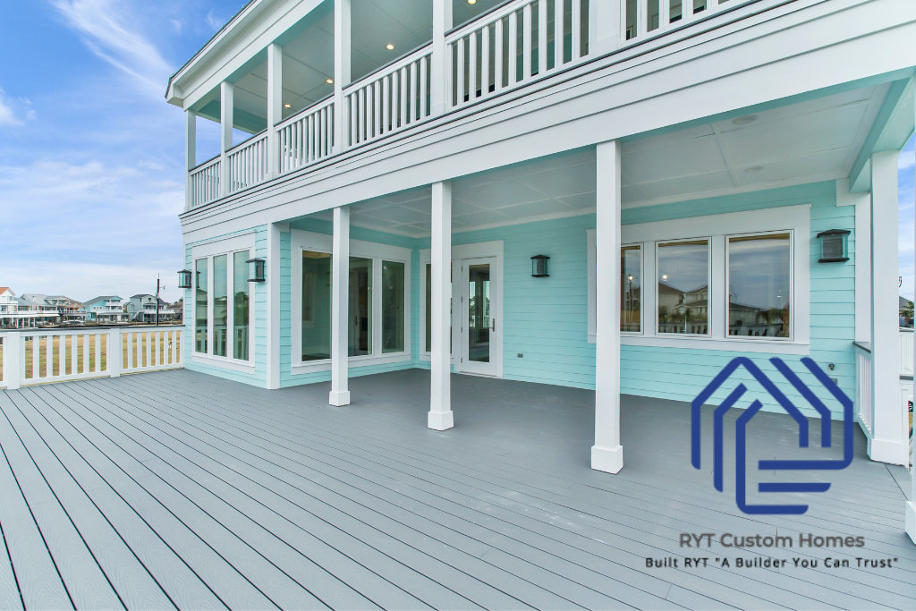 Second floor balcony deck area. large area with access to the main living area and kitchen. 