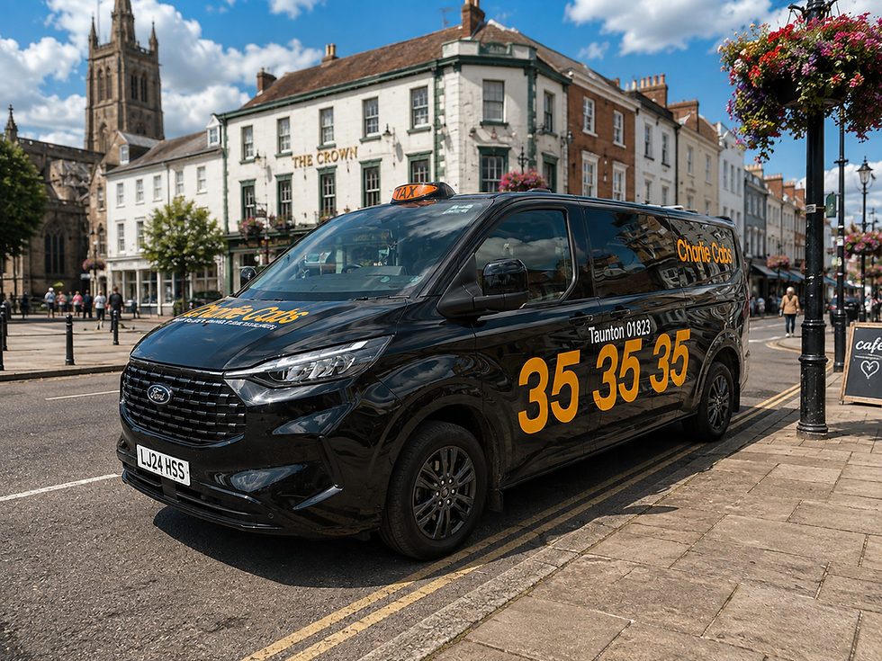 Charlie Cabs Tanuton - the premier taxi service in Taunton with both 4 & 8 Seater Taxis.pn