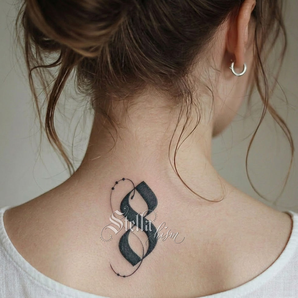 Thumbnail: Single Number Tattoo License - Gothic Ikebana Black (0-9)