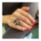 Miniature : Bague oh argent et porcelaine bleue