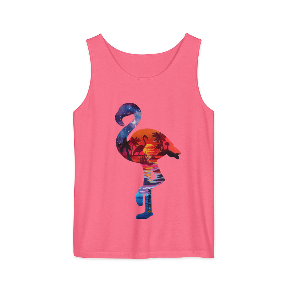 Thumbnail: Space Flamingo- Unisex Comfort Colors tank top