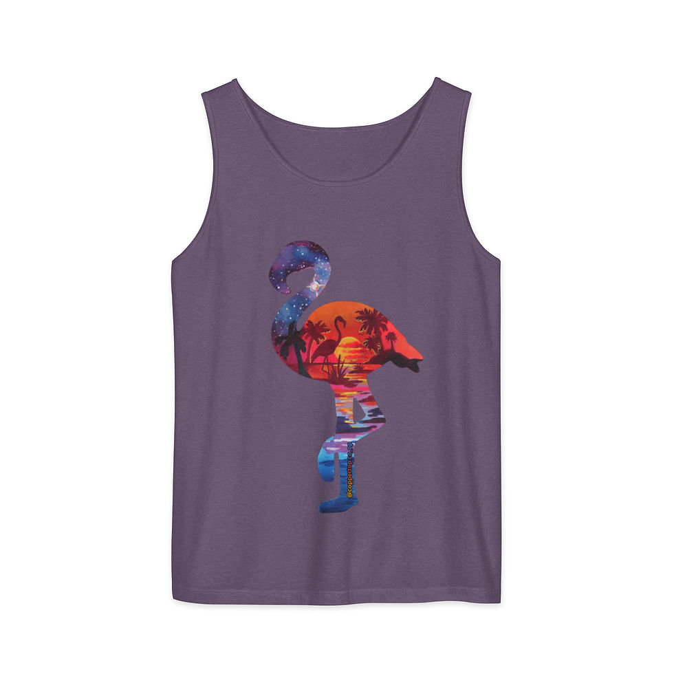 Thumbnail: Space Flamingo- Unisex Comfort Colors tank top