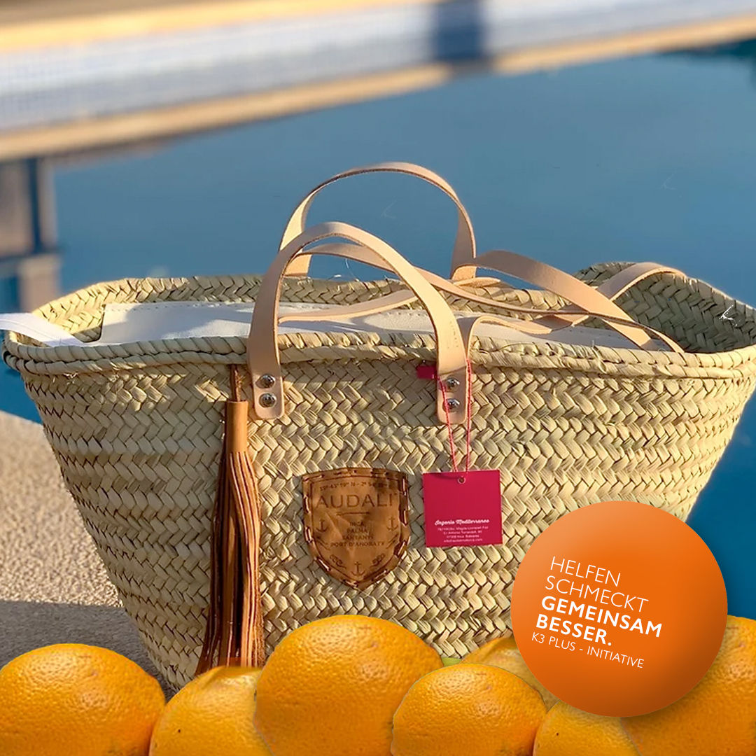 Audali Markttasche, gefüllt mit ca. 2 kg Orangen und Zitronen 