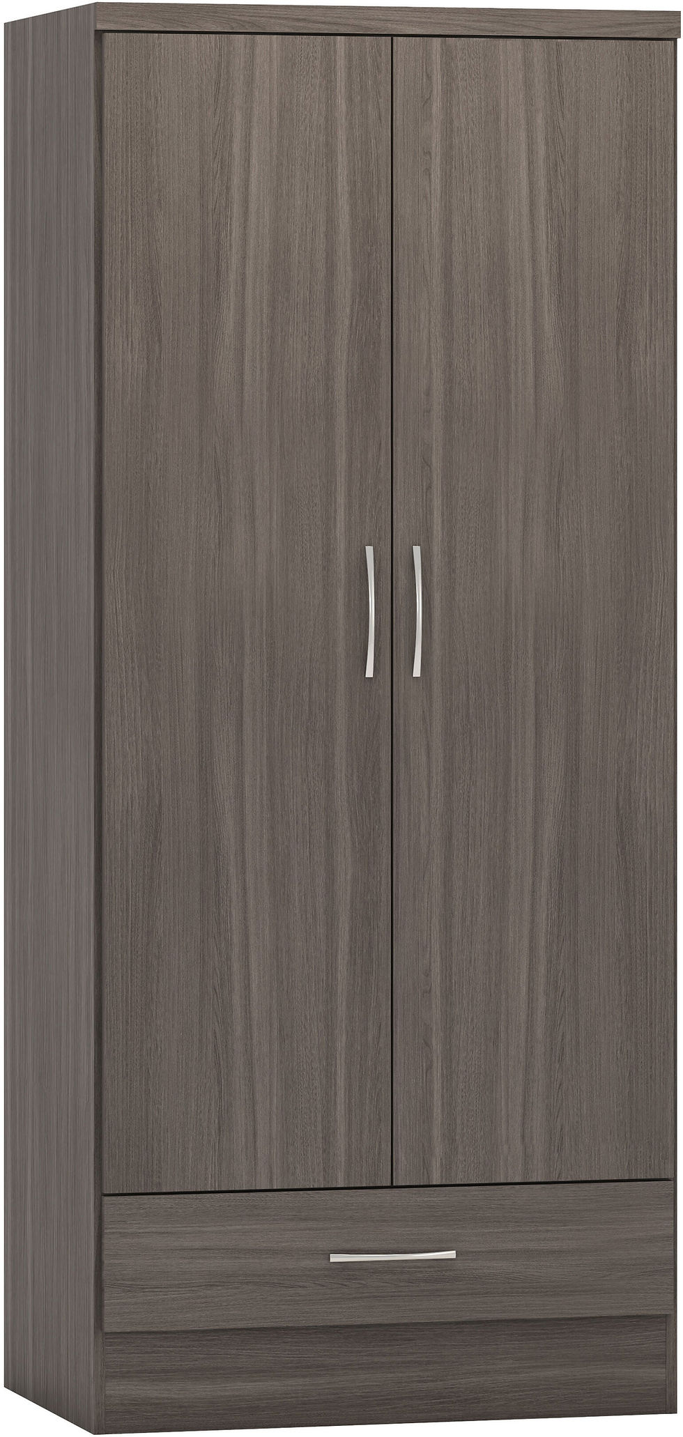 Thumbnail: Newbury 2 Door 1 Drawer Wardrobe Bedroom Set Black Wood Grain