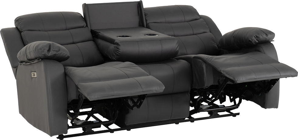 Thumbnail: Raventon 3+2 Electric Recliner Suite – Grey Faux Leather