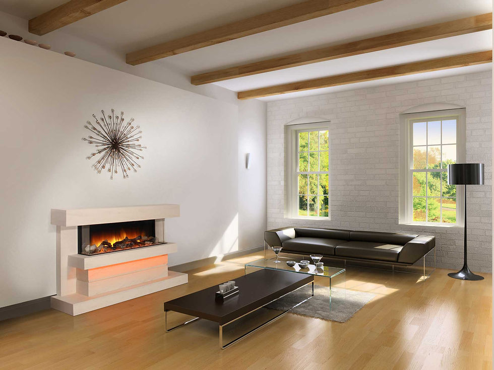 Renata 3D Limestone Electric Fireplace