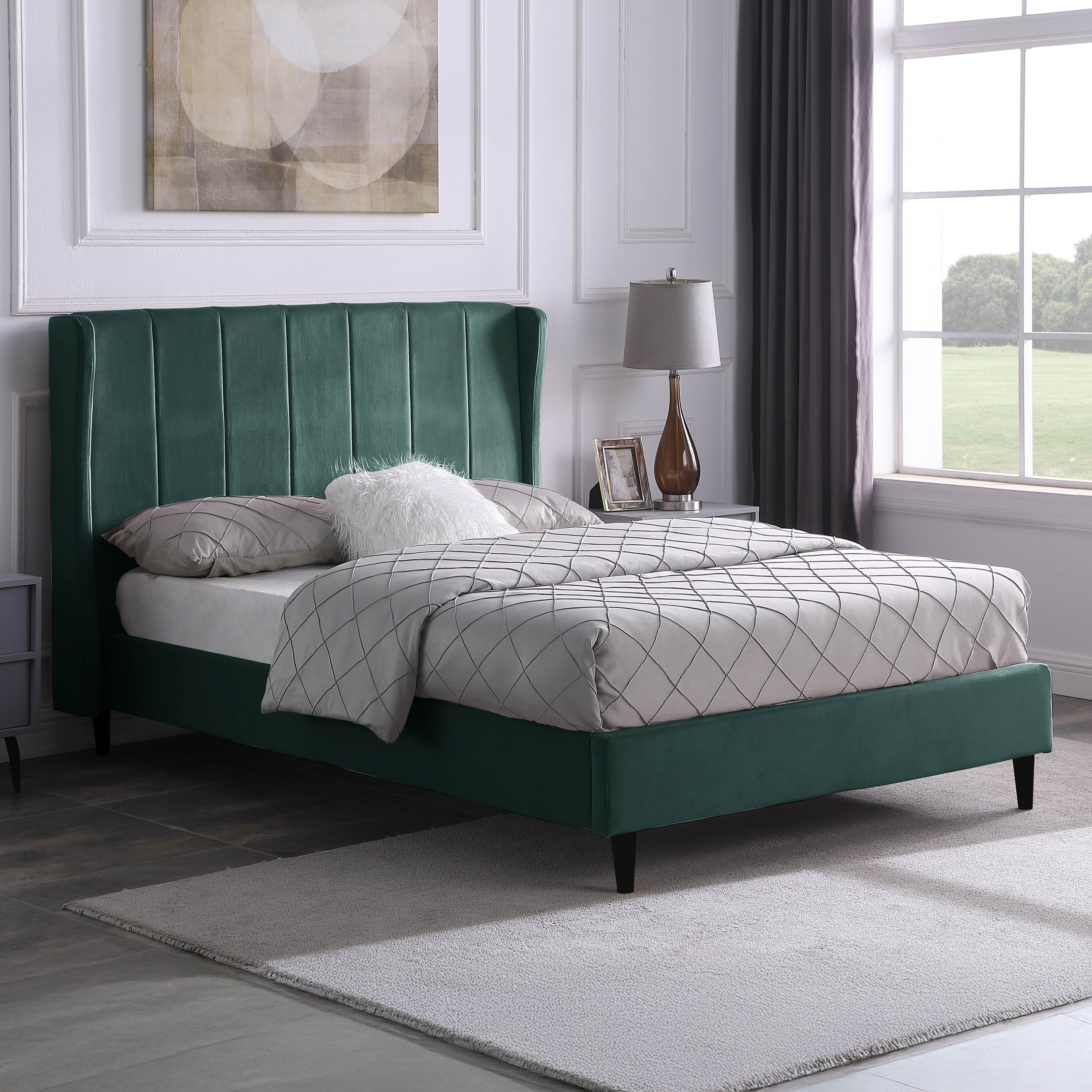 Ashbourne 6ft Super King Size Storge Bed – Emerald Green Velvet Fabric
