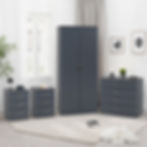 Dunbar 2 Door Wardrobe Bedroom Set Dark Grey