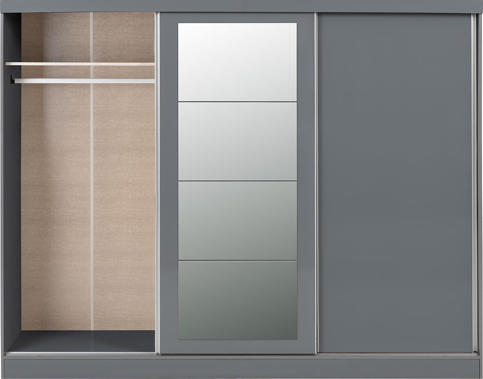 Thumbnail: Norchester 3 Door Sliding Wardrobe in Grey Gloss