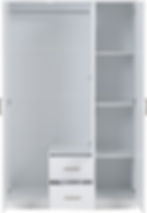 Dunbar 3 Door 2 Drawer Mirrored Wardrobe -White