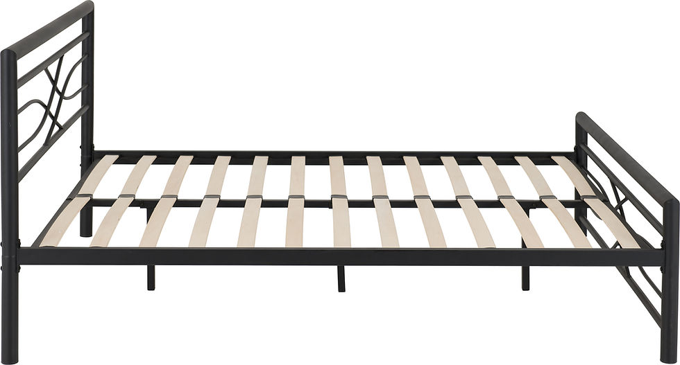 Thumbnail: Kingston 4'6" Double Bed – Black Metal Bed Frame